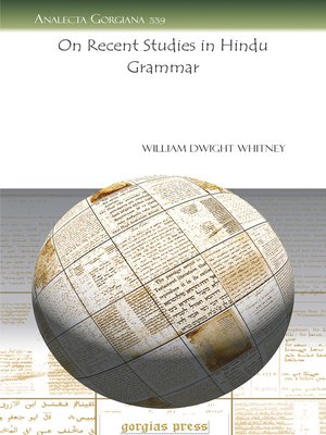 cover image of On Recent Studies in Hindu Grammar